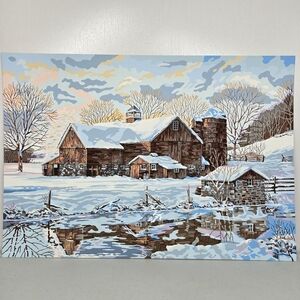 "Winter Reflections" Paint by Numbers Finished Advanced‎ Acrylic Painting Winter